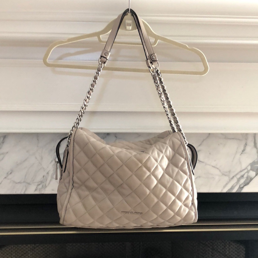 Michael Kors XL Quilted “Rachel” Leather Satchel